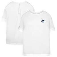 Women's Levelwear White Vancouver Canucks Tulip Primary Logo T-Shirt