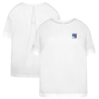 Women's Levelwear White New York Rangers Tulip Primary Logo T-Shirt