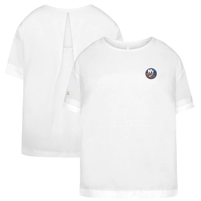 Women's Levelwear White New York Islanders Tulip Primary Logo T-Shirt