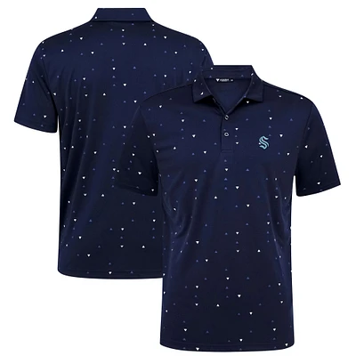 Men's Levelwear Deep Sea Blue Seattle Kraken Confetti Insignia Core Polo