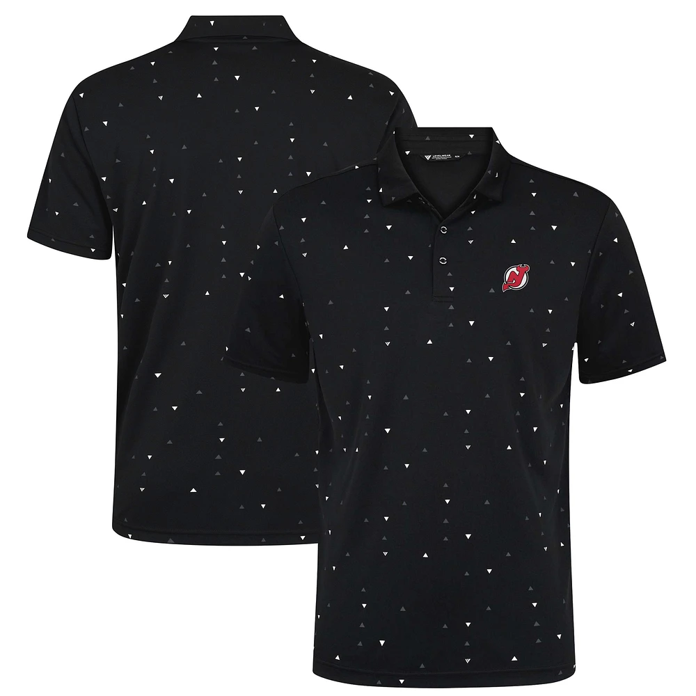 Men's Levelwear Black New Jersey Devils Confetti Insignia Core Polo