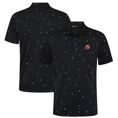 Men's Levelwear Black New Jersey Devils Confetti Insignia Core Polo