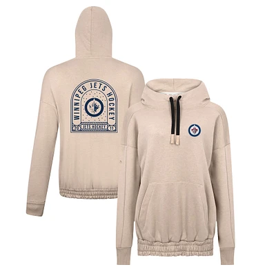 Women's Levelwear Khaki Winnipeg Jets Waterfall Stained Glass Pullover Hoodie