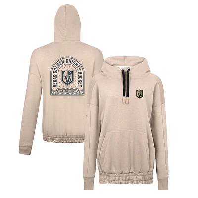 Women's Levelwear Khaki Vegas Golden Knights Waterfall Stained Glass Pullover Hoodie