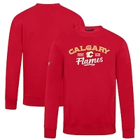 Men's Levelwear Red Calgary Flames Zane Ice Wall Pullover Sweatshirt