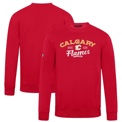 Men's Levelwear Red Calgary Flames Zane Ice Wall Pullover Sweatshirt