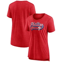 Women's  Red Philadelphia Phillies League Leader Tri-Blend T-Shirt