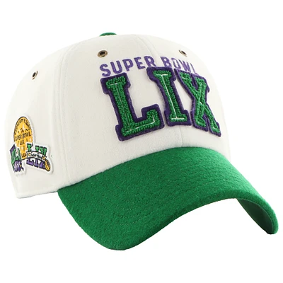 Men's Stoney Clover Lane x '47  White/Green Super Bowl LIX Huddle Clean Up Adjustable Hat