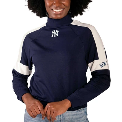 Women's Lusso  Navy New York Yankees Monica Pullover Sweatshirt