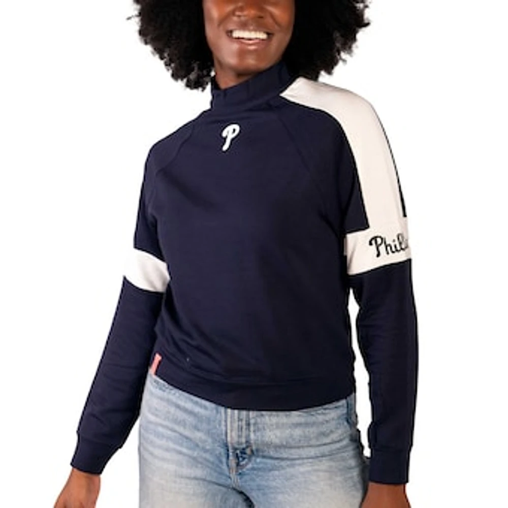 Women's Lusso  Navy Philadelphia Phillies Monica Pullover Sweatshirt