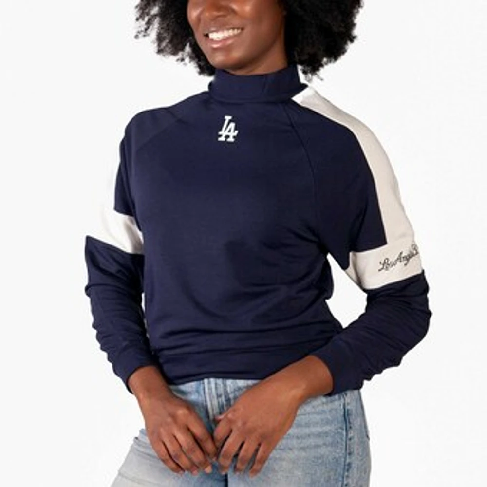 Women's Lusso  Navy Los Angeles Dodgers Monica Pullover Sweatshirt