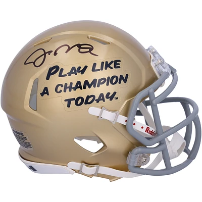 Joe Montana Notre Dame Fighting Irish Autographed Play Like a Champion Riddell Speed Mini Helmet