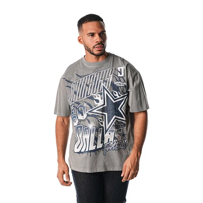 Unisex The Wild Collective  Gray Dallas Cowboys Streetwear Flames T-Shirt