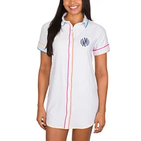 Women's Concepts Sport White Nashville SC Flutter Knit Button-Up Nightshirt