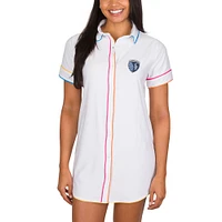 Women's Concepts Sport White Sporting Kansas City Flutter Knit Button-Up Nightshirt