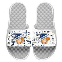 Youth ISlide White FC Cincinnati Kick Cancer Slide Sandals
