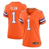 Women's Nike Jason Elam Orange Denver Broncos Mile High Collection 1977 Throwback Retired Player Game Jersey