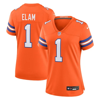 Women's Nike Jason Elam Orange Denver Broncos Mile High Collection 1977 Throwback Retired Player Game Jersey