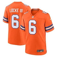 Men's Nike P.J. Locke III Orange Denver Broncos Mile High Collection 1977 Throwback Player Game Jersey