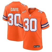 Men's Nike Terrell Davis Orange Denver Broncos Mile High Collection 1977 Throwback Retired Player Game Jersey