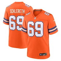 Men's Nike Mark Schlereth Orange Denver Broncos Mile High Collection 1977 Throwback Retired Player Game Jersey