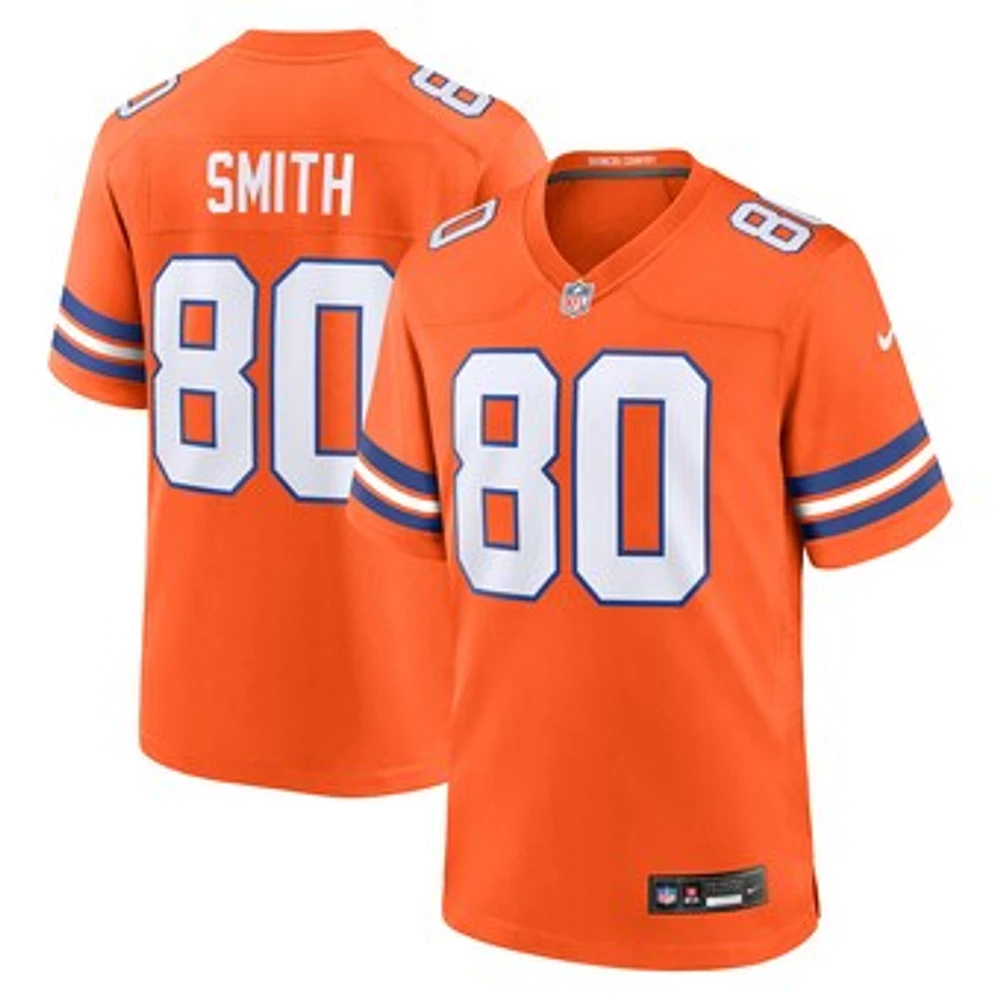 Men's Nike Rod Smith Orange Denver Broncos Mile High Collection 1977 Throwback Retired Player Game Jersey