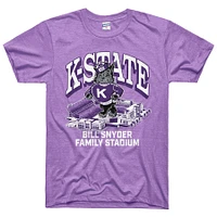 Unisex Charlie Hustle Purple Kansas State Wildcats Bill Snyder Family Stadium Tri-Blend T-Shirt