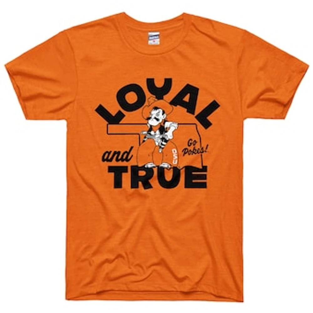 Unisex Charlie Hustle Orange Oklahoma State Cowboys Loyal & True Outline Tri-Blend T-Shirt