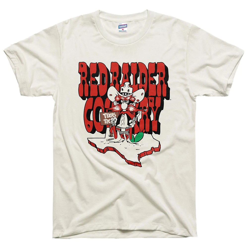 Unisex Charlie Hustle White Texas Tech Red Raiders Is Raider Country Retro T-Shirt