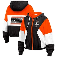 Women's WEAR by Erin Andrews Black Cincinnati Bengals Plus Color Block Full-Zip Windbreaker Jacket