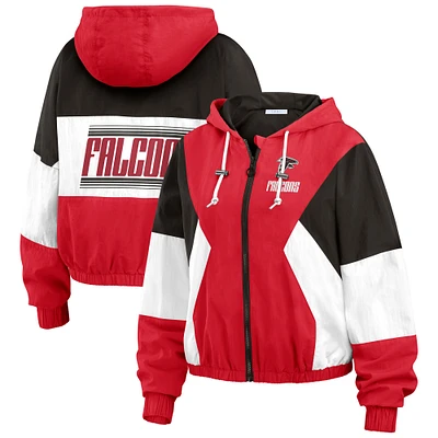 Women's WEAR by Erin Andrews Red/Black Atlanta Falcons Plus Color Block Full-Zip Windbreaker Jacket