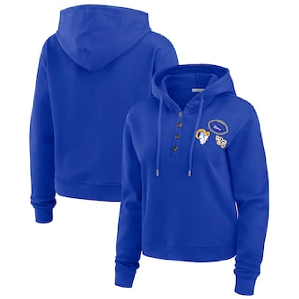 Women's WEAR by Erin Andrews  Royal Los Angeles Rams Plus Waffle Hoodie Pullover Top