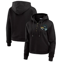 Women's WEAR by Erin Andrews  Black Jacksonville Jaguars Plus Waffle Hoodie Pullover Top