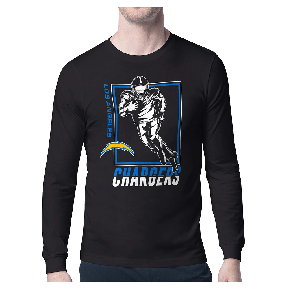 Men's Starter Los Angeles Chargers Player Grid Graphic Long Sleeve T-Shirt