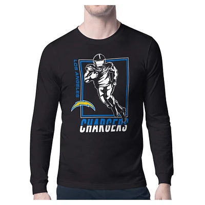 Men's Starter Los Angeles Chargers Player Grid Graphic Long Sleeve T-Shirt