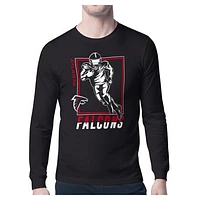Men's Starter Black Atlanta Falcons Player Grid Graphic Long Sleeve T-Shirt