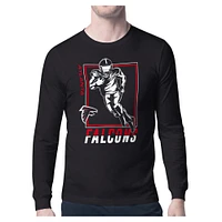 Men's Starter Black Atlanta Falcons Player Grid Graphic Long Sleeve T-Shirt