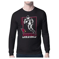 Men's Starter Black Arizona Cardinals Player Grid Graphic Long Sleeve T-Shirt
