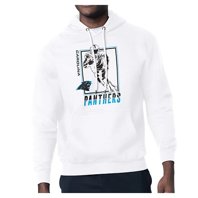 Men's Starter White Carolina Panthers Player Grid Pullover Hoodie