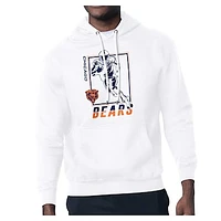 Men's Starter White Chicago Bears Player Grid Pullover Hoodie