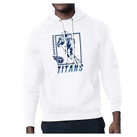 Men's Starter White Tennessee Titans Player Grid Pullover Hoodie