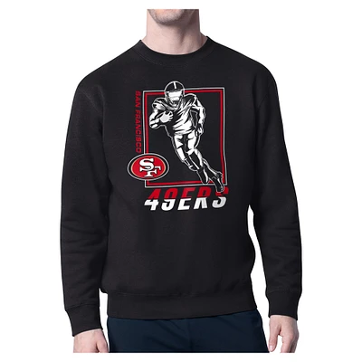 Men's Starter Black San Francisco 49ers Player Grid Pullover Sweatshirt
