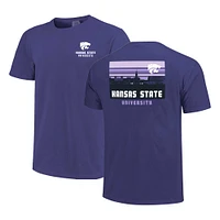 Men's Purple Kansas State Wildcats Striped Campus Skyline T-Shirt