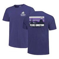 Men's Purple TCU Horned Frogs Striped Campus Skyline T-Shirt