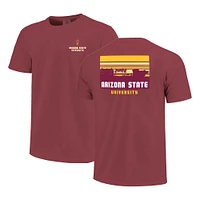 Men's Maroon Arizona State Sun Devils Striped Campus Skyline T-Shirt