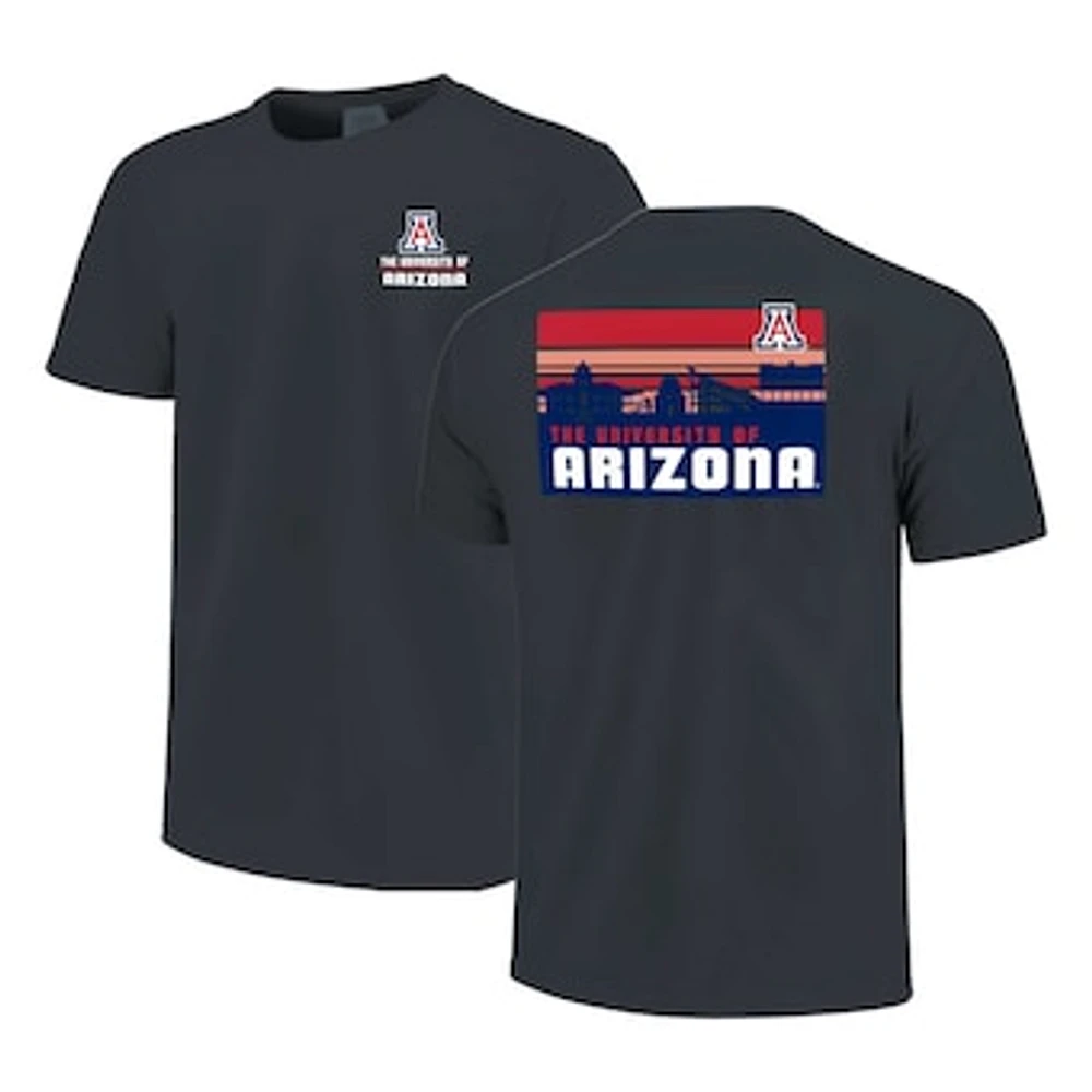 Men's Navy Arizona Wildcats Striped Campus Skyline T-Shirt