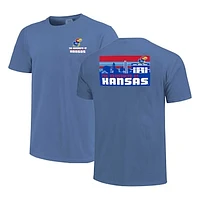 Men's Royal Kansas Jayhawks Striped Campus Skyline T-Shirt