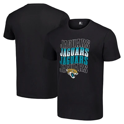 Men's Starter Black Jacksonville Jaguars Four Team Name Logo T-Shirt