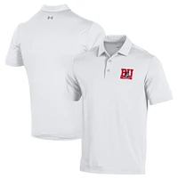 Men's Under Armour  White Boston University Tennis T2 Embroidered Polo