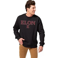 Men's League Collegiate Wear Black Elon Phoenix Essentials 2.0 Fleece Pullover Sweatshirt